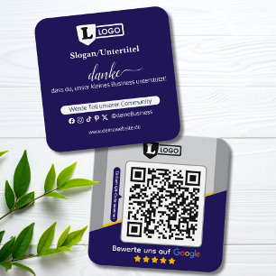 Carré Carte d'évaluation Google avec carte de visite QR 