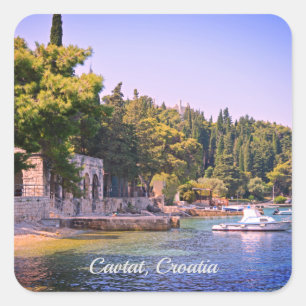 Carré Cavtat, Croatie Vue sur la plage Sticker