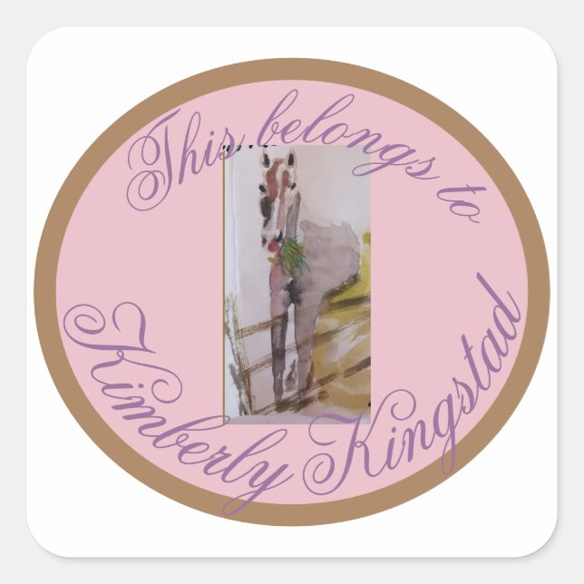 Carré cela appartient à oval sticker (Devant)