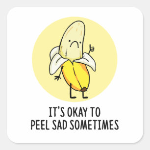 Carré C'est bon de peler Sad Banana Sticker