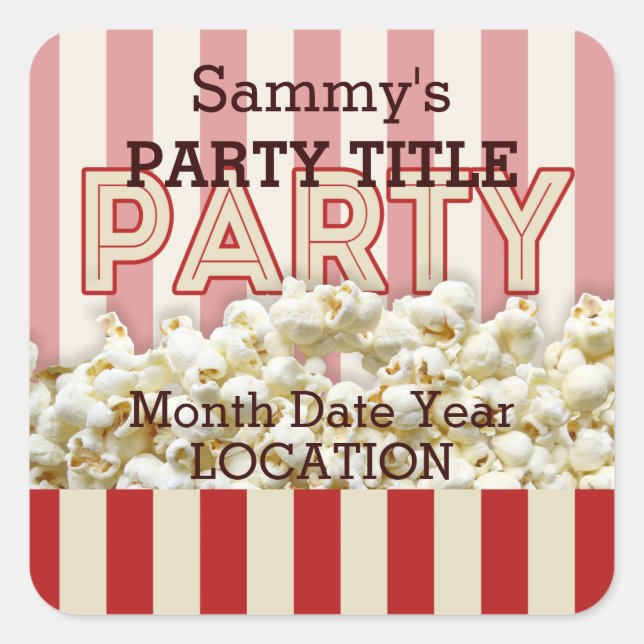 Carré C'est votre Sticker Party Personnalisez-le ! (Devant)