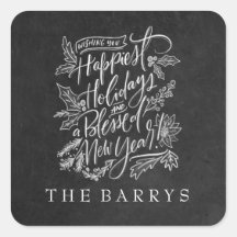 Chalkboard Happest Holidays Sticker