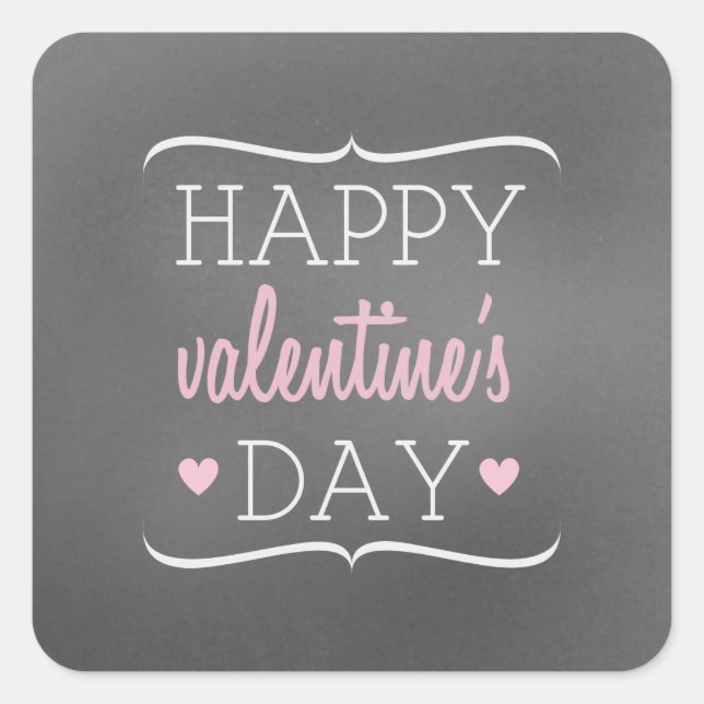 Carré Chalkboard inspiré Sticker de Valentine (Devant)