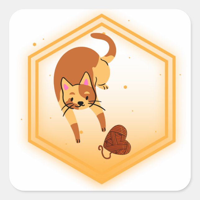 Carré Chat avec sticker fil (Devant)