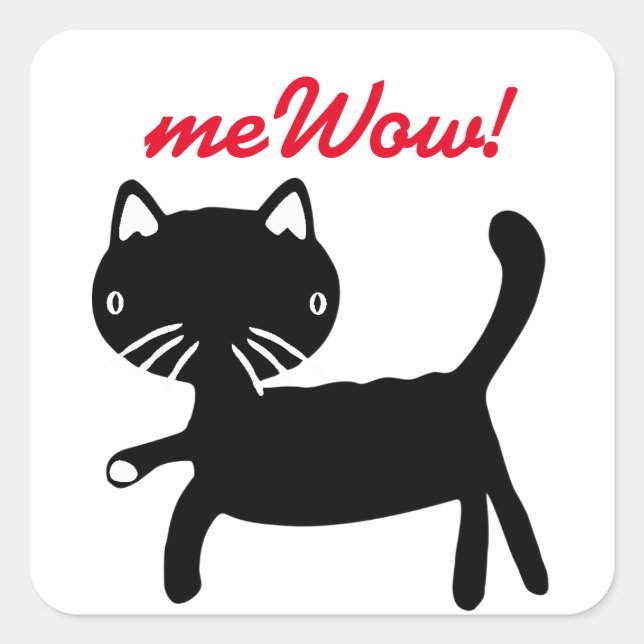 Carré Chat's meWOW Black & White Good Job Sticker (Devant)