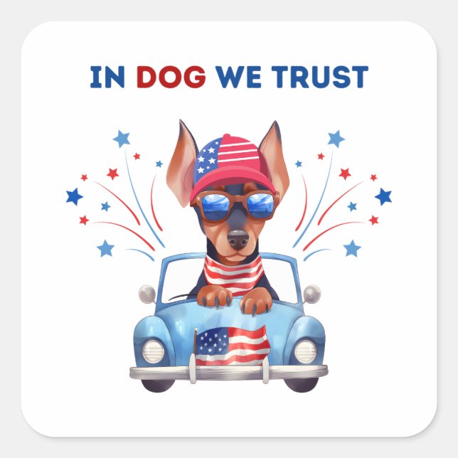 Carré Chez le chien, nous faisons confiance à Sticker Ca (Devant)