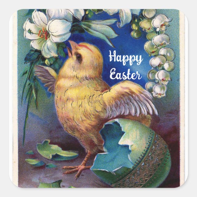 Carré Chick vintage Avec Sticker Fleurs (Devant)