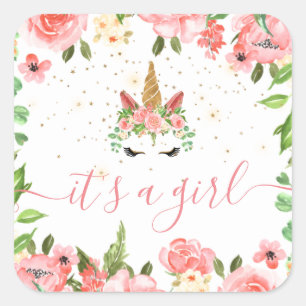 Carré chicorne blanche floral C'est une fille Sticker