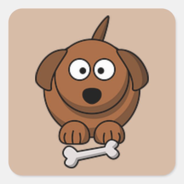 Carré Chiot Avec Sticker Os (Devant)