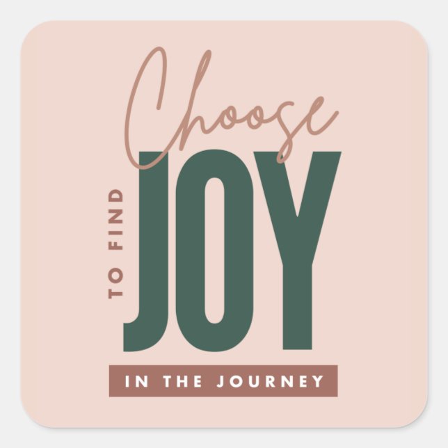 Carré Choisir de trouver Joy Typography Sticker (Devant)