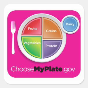 Carré Choisissez MyPlate Sticker - Magenta