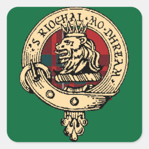 Carré Clan Gregor Badge Tartan Sticker Vert