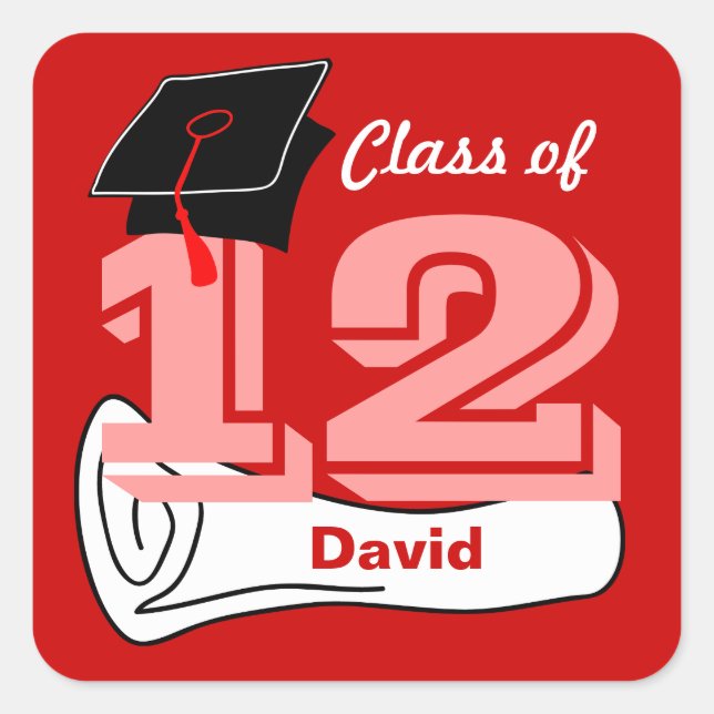 Carré Classe du Diplôme Casquette Sticker 2012 5 (Devant)