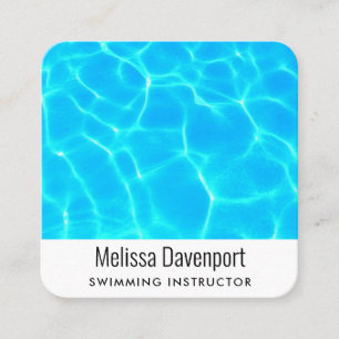 Carré Clear Blue Pool Water Carte de visite photo