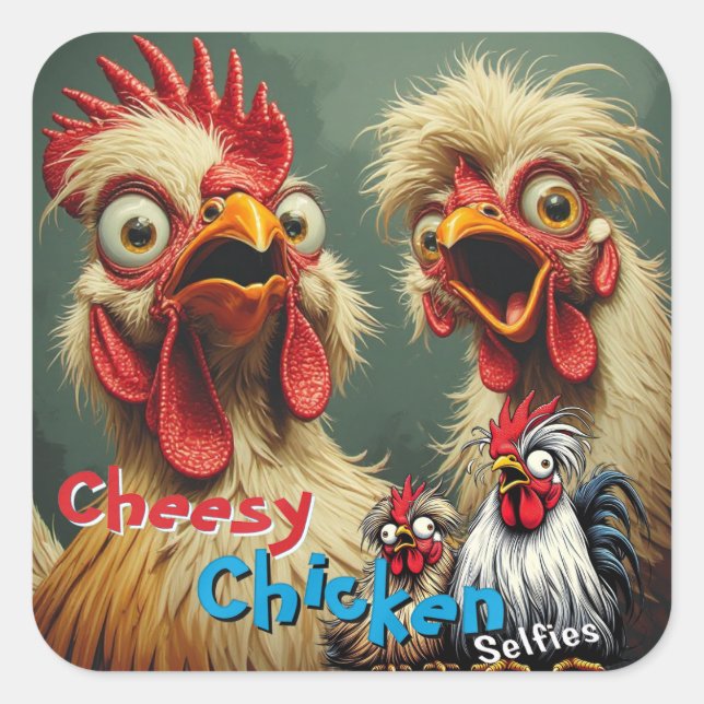 Carré  “Cluckin' Around” May & John Selfie Sticker (Devant)