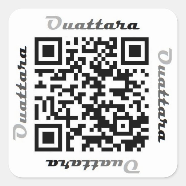 Carré Code QR de Ouattara Sticker de NOM personnalisé (Devant)