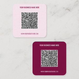 Carré Code QR et Carte de visite de texte personnalisé C