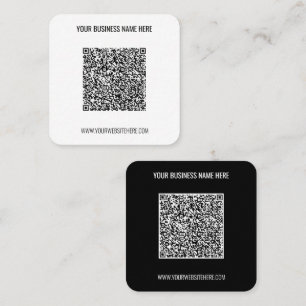Carré Code QR et Carte de visite professionnel de texte 