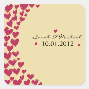 Carré Coeurs - Sticker Mariage-5
