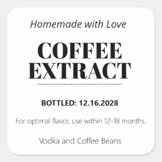 Carré Coffee Extract Modern Label Sticker ZEX_001f