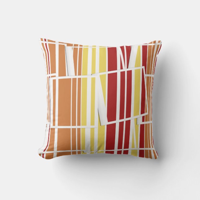 Carré coloré Boîte motif rayures Coussin (Recto)