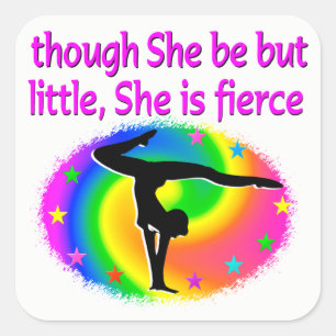CARRÉ COLORÉ PETIT MAIS FIERCE GYMNASTICS STICKER