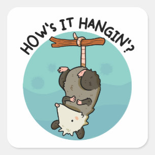 Carré Comment ça va accrocher le Sticker Possum Pun