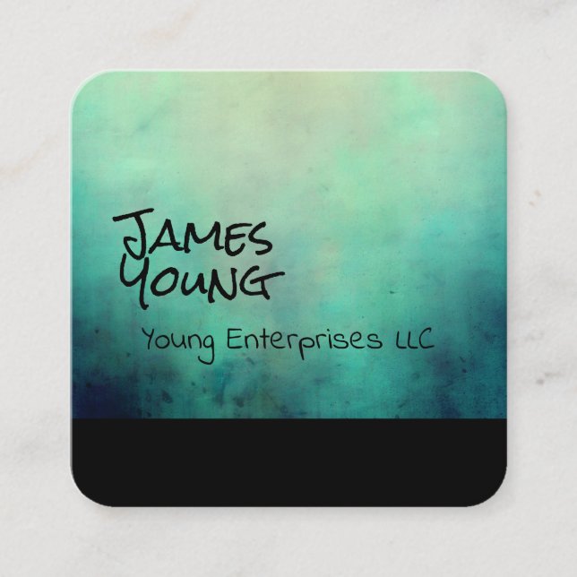 Carré conception aquarelle carte de visite personnalisé (Devant)
