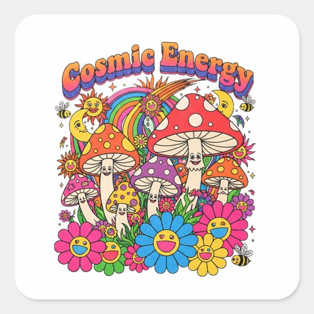 Carré COSMIC ENERGY MASHROOM Sticker (Devant)