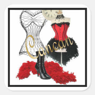 Carré Costume cancan 1 Sticker