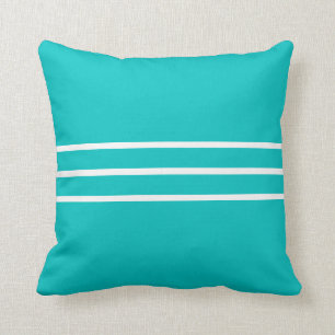 Carré Coussin Turquoise Bleu Blanc Couleur du bloc