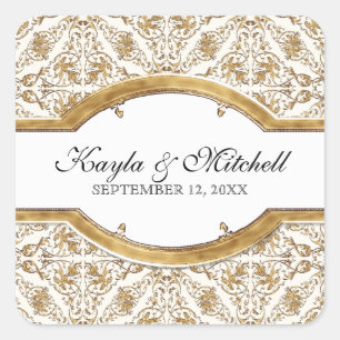 Carré Cravate noire Elégance 2, Sticker à couplage d'or