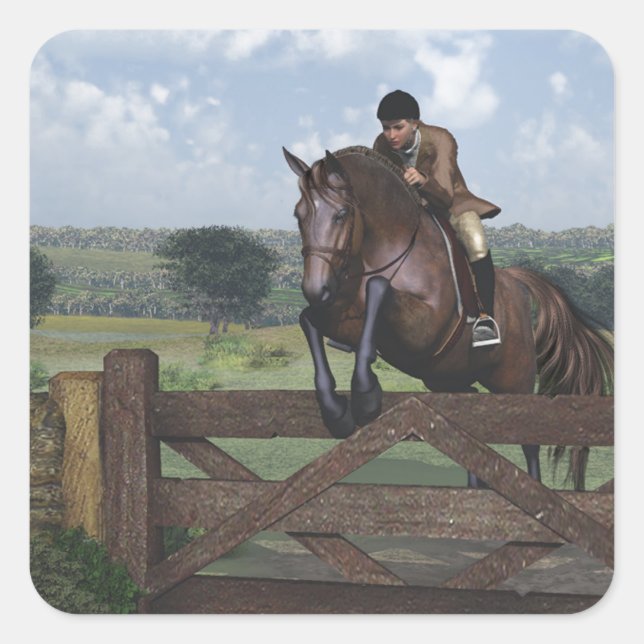 Carré Cross Country - Sticker Cheval de saut (Devant)