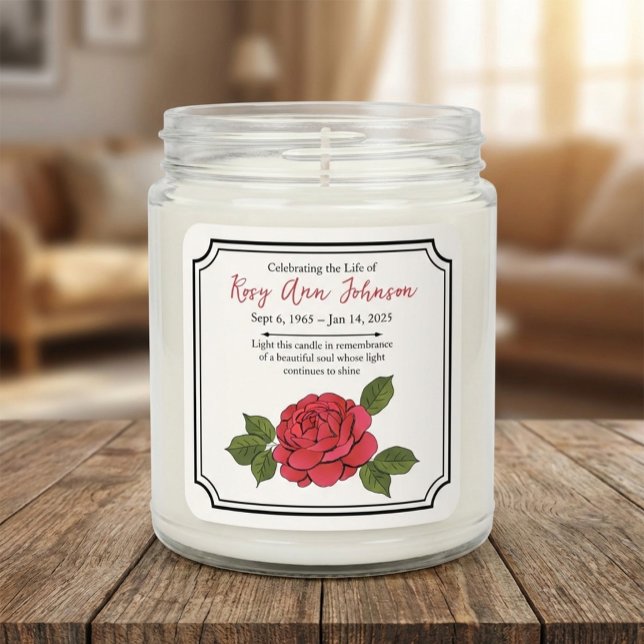 Carré Custom Peony Remembrance Candle Sticker (Créateur téléchargé)