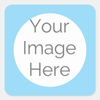 Carré Custom Retro Blue Frame one Photo Square Sticker