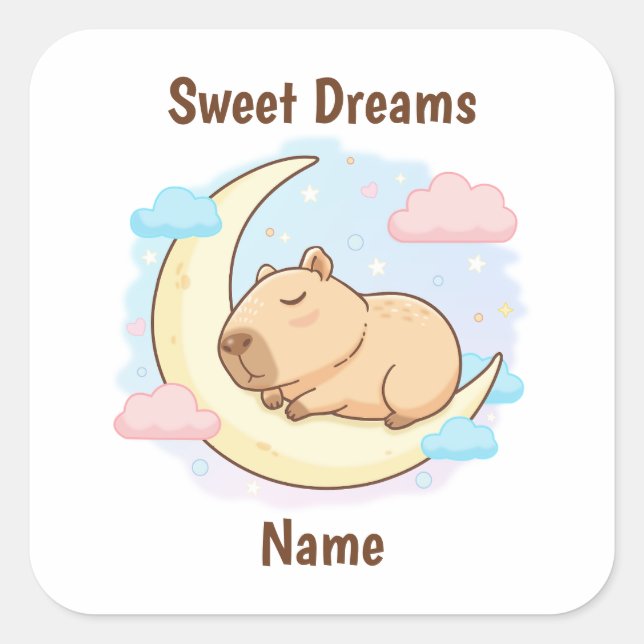 Carré Custom Sweet Dreams Capybara Sticker (Devant)
