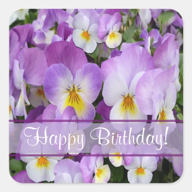 Carré Dainty Violas ~ Sticker Anniversaire (Devant)