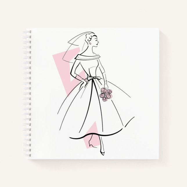 Carré de carnet rose Fashion Bride (Devant)