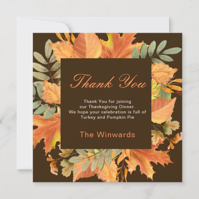 Carré de feuilles d'automne rustique pour Thanksgi (Devant)