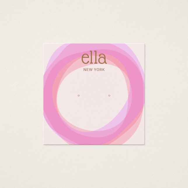 Carré de la carte d'affichage des cercles roses (Devant)