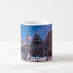 Carré de la mairie de Riga en hiver Café Mug