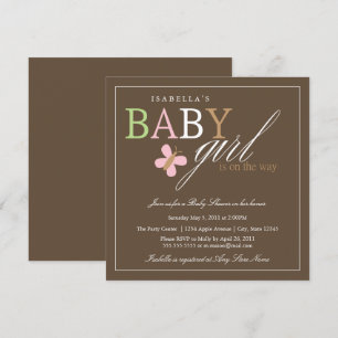 Carré de la petite fille Invitation Baby shower
