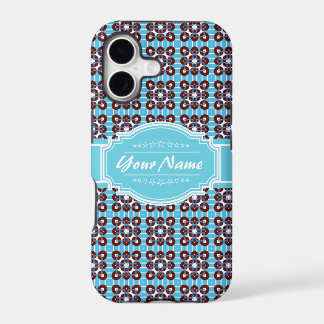 Carré de motif turquoise Aqua personnalisé
