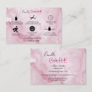 Carré de soins aux bougies rose esthétique Carte d