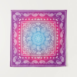 Carré de tapisserie Red Blue Burst (57 po x %7 po)