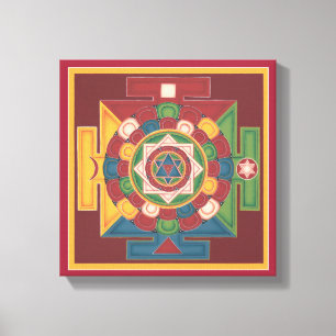 CARRÉ de TOILE - mandala des 5 éléments