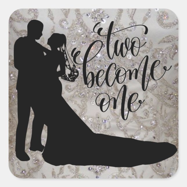 Carré Deux deviennent un Sticker Rond Classique / Sceau  (Devant)