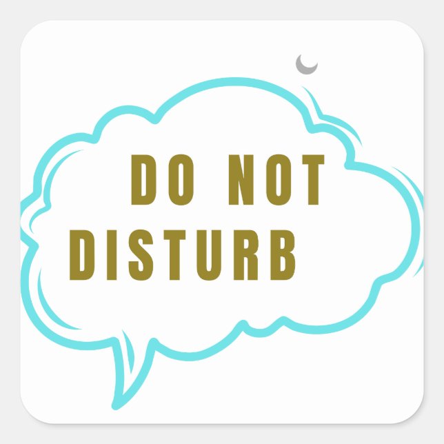 Carré Do Not Disturb Sleep Mode Moon Cloud Sticker – Fun (Devant)