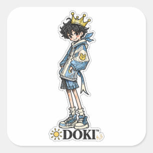 Carré DOKI™ Sticker de personnage original Sun Prince