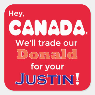 Carré Donald Trump Pour Justin Sticker